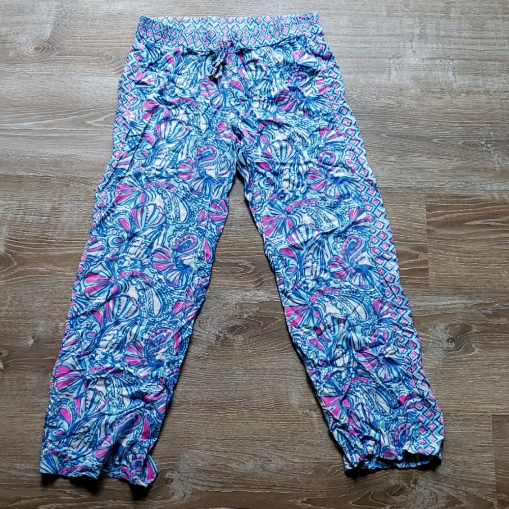 Lilly Pulitzer for Target blue pink seashell Palazzo pants